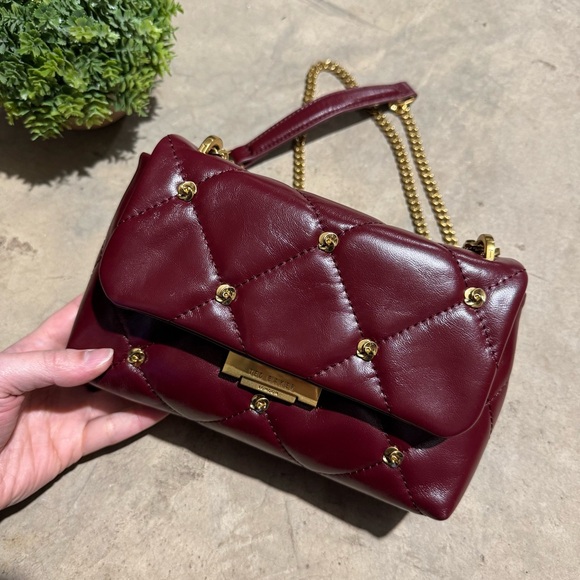 Ted Baker Handbags - Ted Baker Ginn Quilted Leather Bag Mini‎ Crossbody Evening Red Gold Fall Firmal